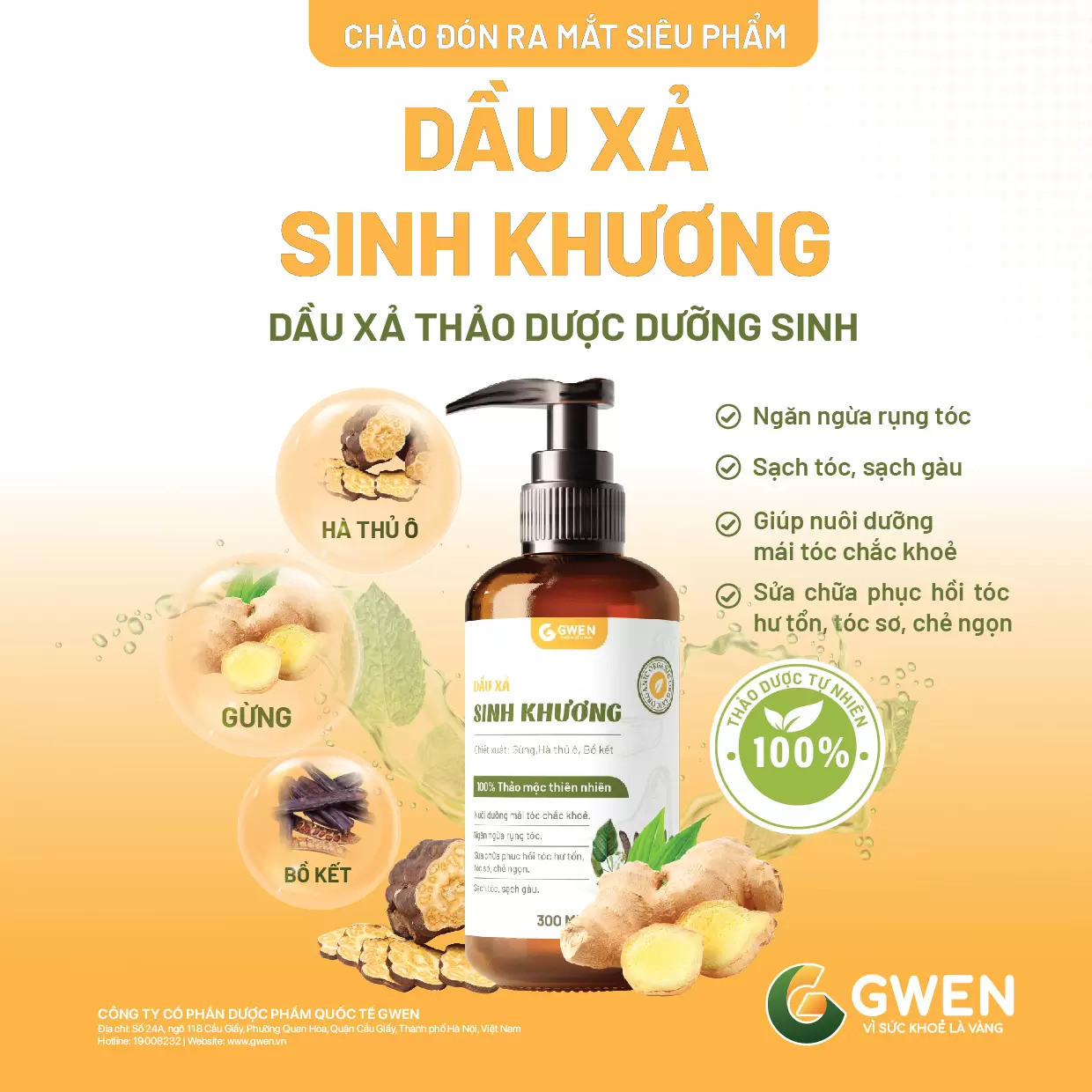 Dầu Xả Thảo Dược Sinh Khương