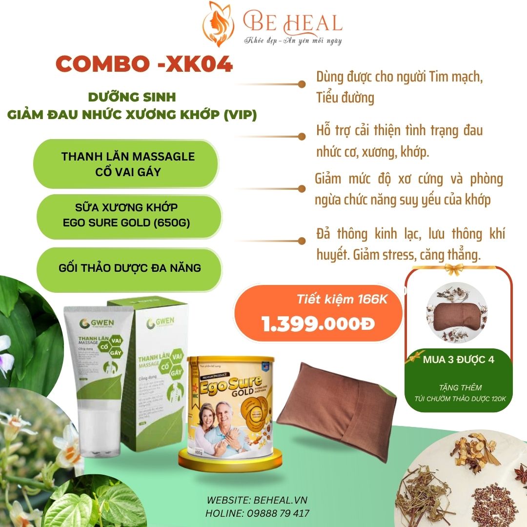 Combo XK- 4: Dưỡng sinh-Giảm đau nhức xương khớp (VIP)
