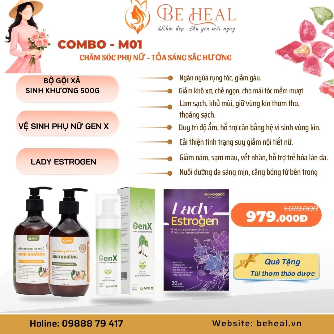 Combo M-01: Chăm sóc phụ nữ Tỏa sáng sắc hương