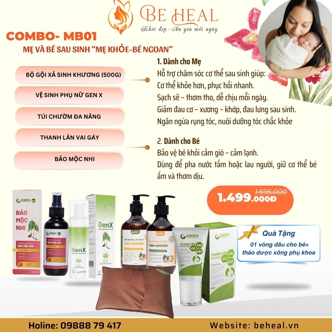 Combo MB-01: Mẹ bé sau sinh Mẹ khỏe – Bé ngoan.