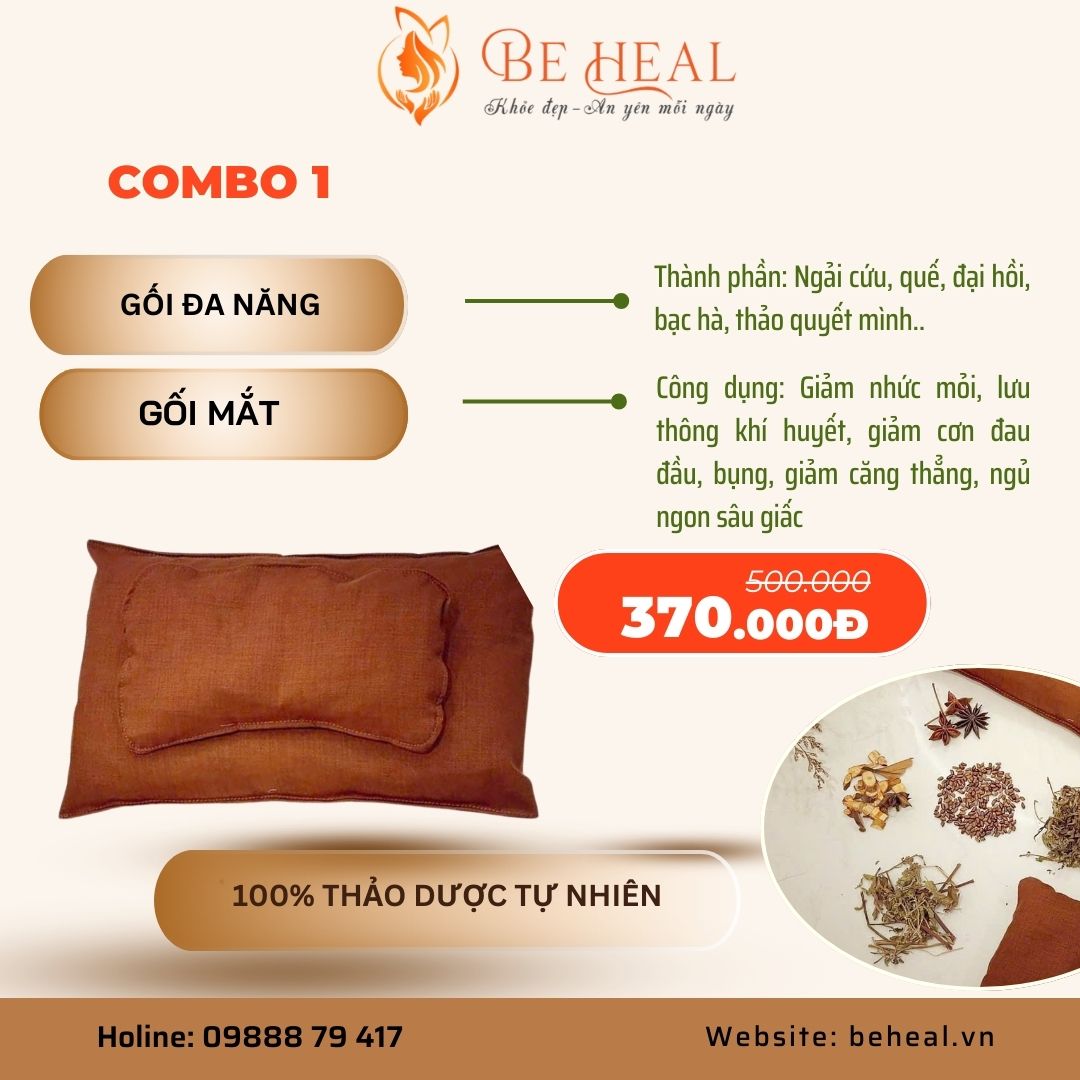Combo 1: 2 SP: Gối đa năng+ gối mắt