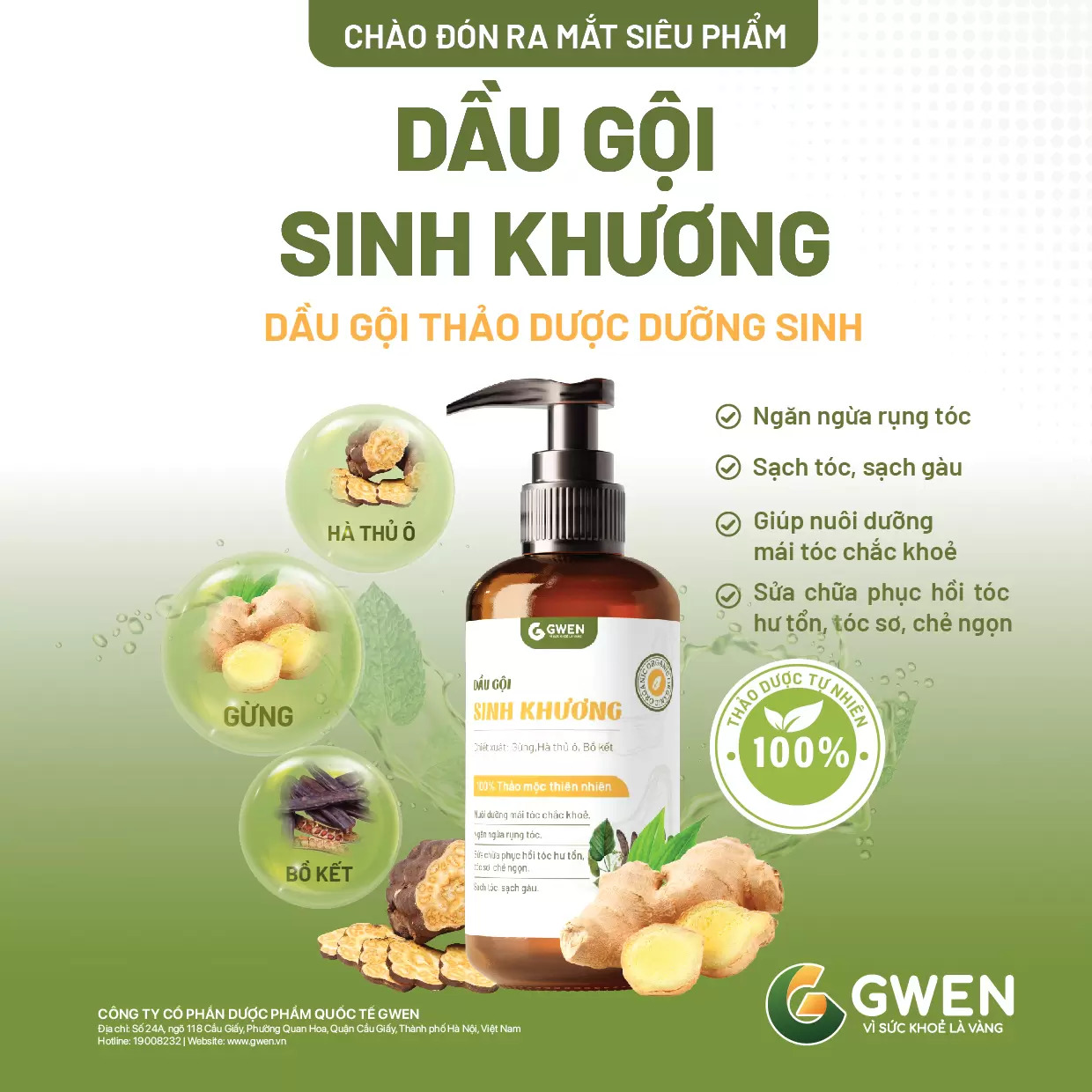 Dầu Gội Thảo Dược Sinh Khương
